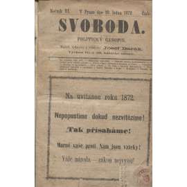 Svoboda. Politický časopis. Ročník VI./1872 (levicová literatura)