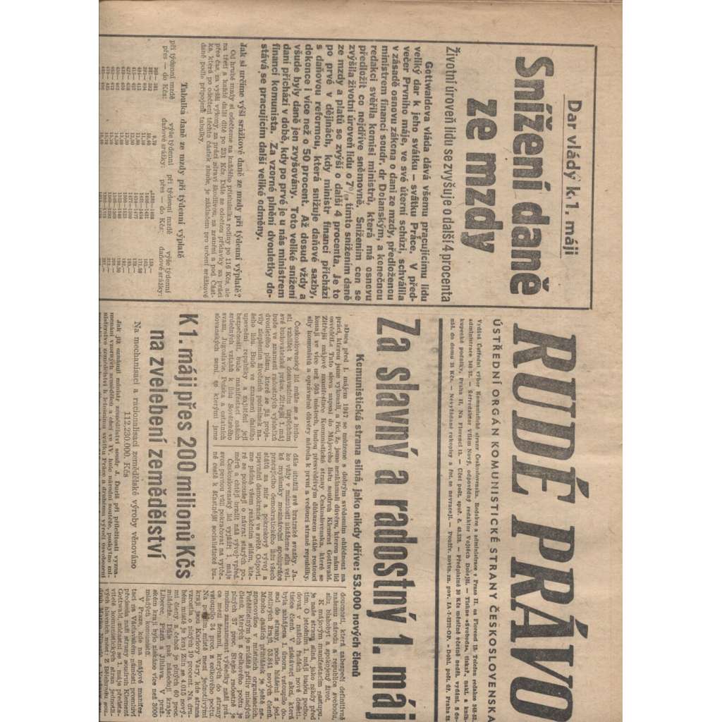 Rudé právo (30.4.1947) - staré noviny, levicová literatura