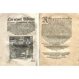 Artzneybuch: Fast wunder köstlich; Recht gründtliche bewerte Cur [1556, 1543; medicína; lékařství; dřevořezy; dřevoryty]