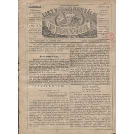 Pravda. Listy radikální (15.2.1879) - staré noviny