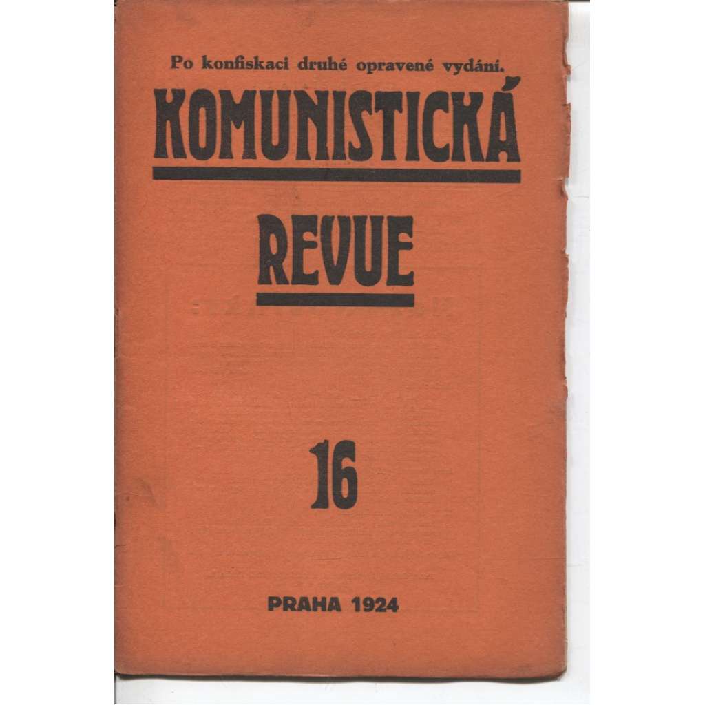 Komunistická revue, ročník I., číslo 16/1924 (komunistická literatura)