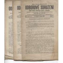Odborové sdružení, ročník X., číslo 7, 8, 14 a 15/1908 [odbory, staré noviny]
