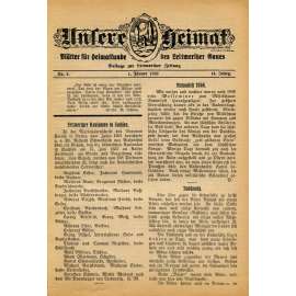 Unsere Heimat, roč. 14, 1933, č. 1-12 [Litoměřice; Leitmeritz; Litoměřicko; historie; dějiny; vlastivěda; Sudety]