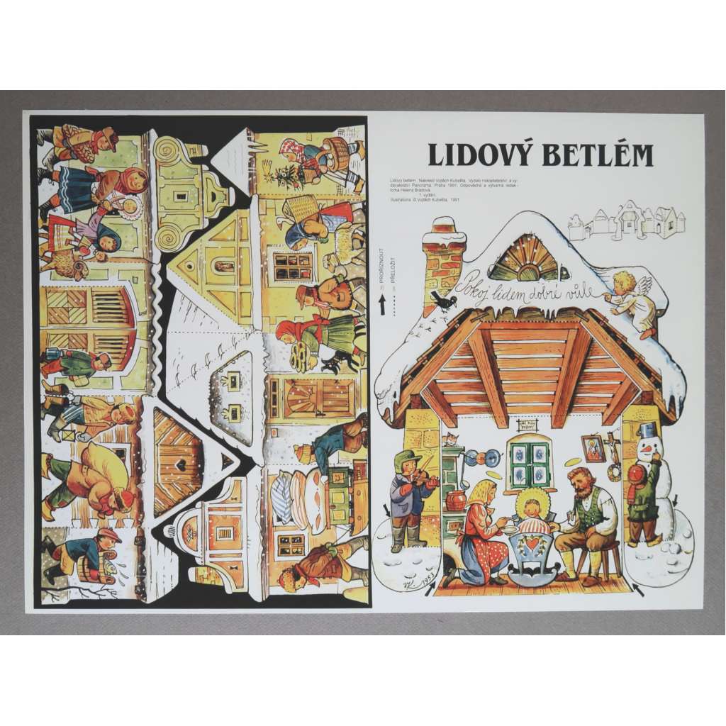 Vojtěch Kubašta - Lidový betlém [vánoční vystřihovací betlém - vystřihovánka, jesličky, Vánoce]