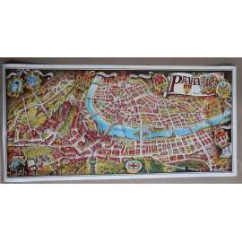 Vojtěch Kubašta - Praha - plakát  [kreslený plán / mapka města Prahy, město Praha - centrum]
