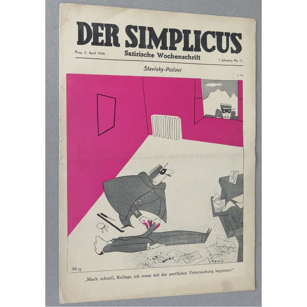 Der Simplicus, roč. 1, 1934, č. 11 [politická satira; karikatura; Der Simpl; Simplicissimus; antifašismus; umění]