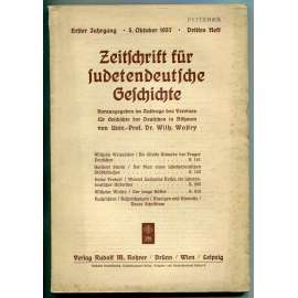 Zeitschrift für sudetendeutsche Geschichte, Erster Jahrgang, Drittes Heft, 5. Oktober 1937 [Časopis pro sudetoněmecké dějiny, Sudetští Němci, historie]
