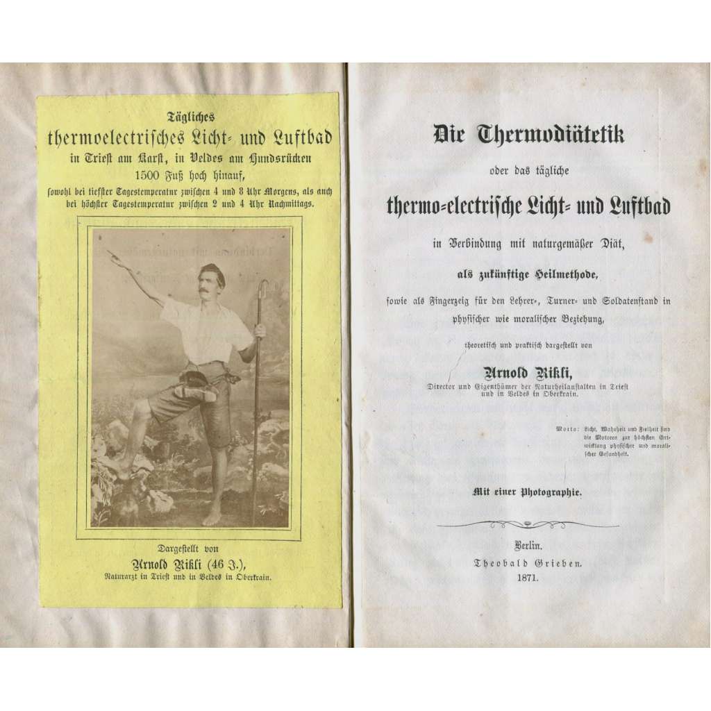 Die Thermodiätetik [1871; otužování; vegetariánství; životospráva; zdraví; léčba; 19. století]
