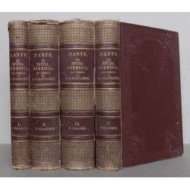 La Divina Commedia di Dante Alighieri. 4 volumi [Božská komedie; stará italská literatura, poesie]