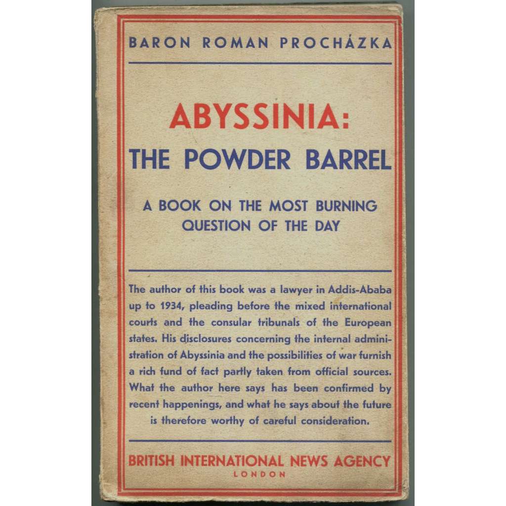 Abyssinia: The Powder Barrel [1935; Etiopie; Habeš; dějiny; historie; politika]