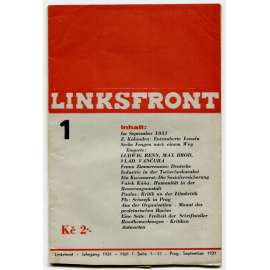 Linksfront, roč. 1, 1931-1932, č. 1 (září 1931) [Levá fronta; časopis; KSČ; komunismus; politika; marxismus]