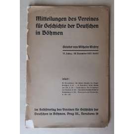 Mitteilungen des Vereins für Geschichte der Deutschen in Böhmen, 75. Jahrgang, 20. Dezember 1937, Heft 4 [čeští a moravští Němci, Sudety, odborné časopisy - historie a dějiny umění]