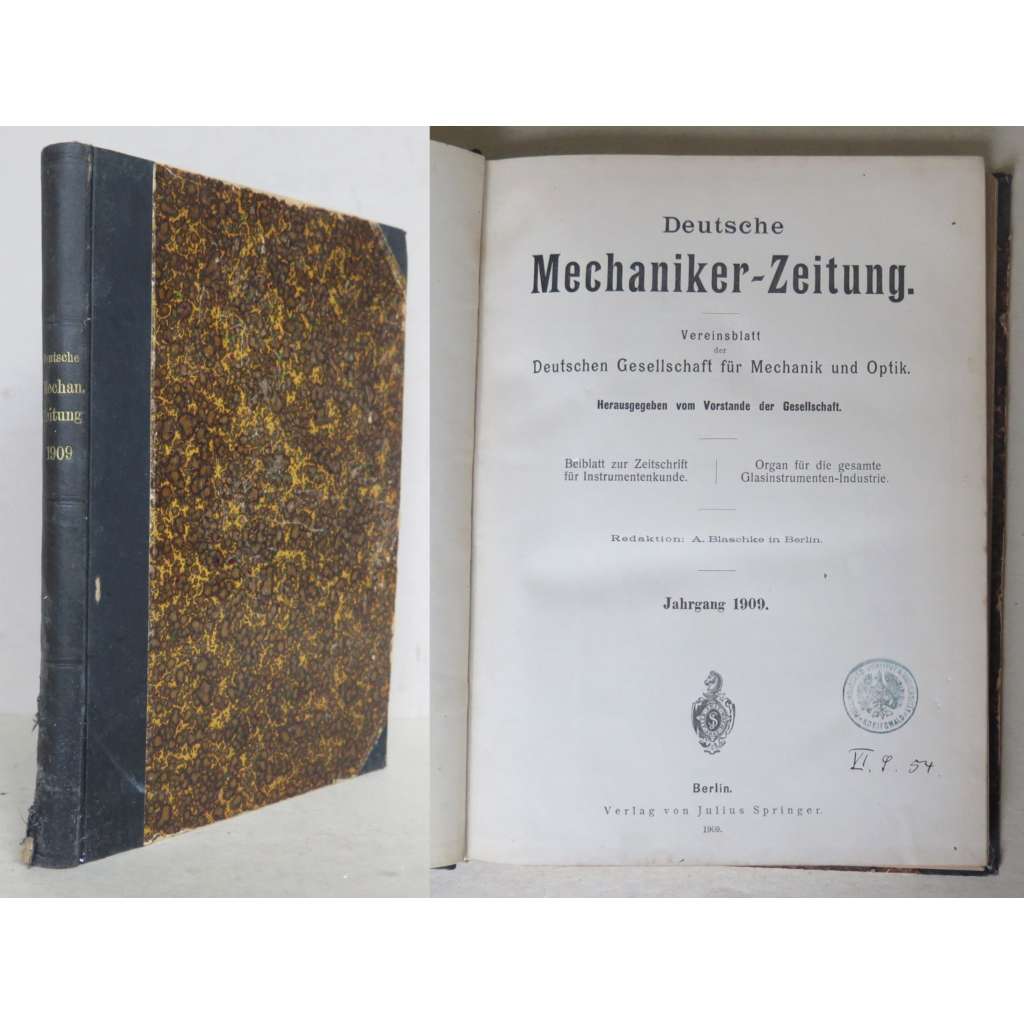 Deutsche Mechaniker-Zeitung. Jahrgang 1909, Nrn. 1-24 [odborné časopisy - technika, mechanika, průmysl]