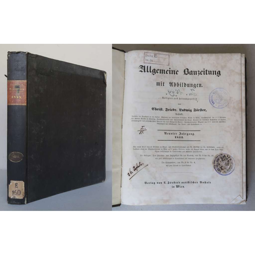 Allgemeine Bauzeitung, Neunter Jahrgang, 1844 [architektura a stavitelství, inženýrství - odborný časopis 19. století]