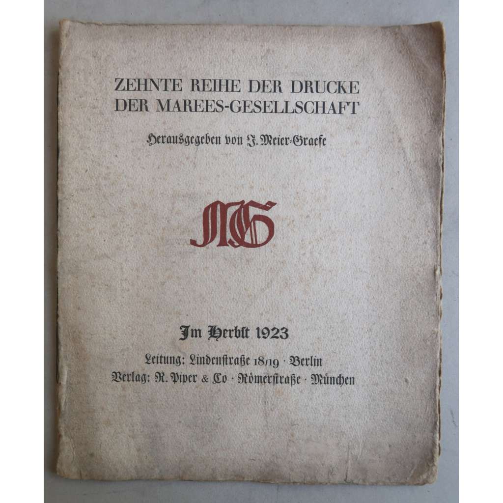 Zehnte Reihe der Drucke der Marees-Gesellschaft, 1923 - 40. Druck: Richard Dreher. Original-Litographie zu den Märchen Runges „Von den Fischer und siine Fru“  [grafika, prospekt na rok 1923]
