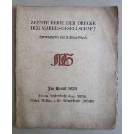 Zehnte Reihe der Drucke der Marees-Gesellschaft, 1923 - 40. Druck: Richard Dreher. Original-Litographie zu den Märchen Runges „Von den Fischer und siine Fru“  [grafika, prospekt na rok 1923]