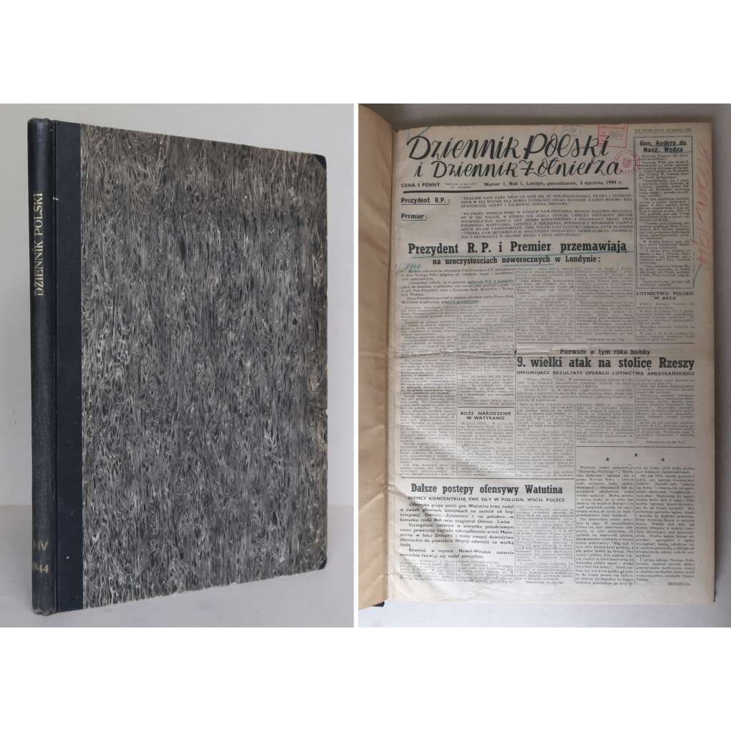 Dziennik Polski i Dziennik Zolnierza, styczeń – kwiecień 1944 = The Polish Daily, January-April 1944 [noviny, deník - polský exil v Londýně, Velká Británie, 2. světová válka, leden-duben 1944]