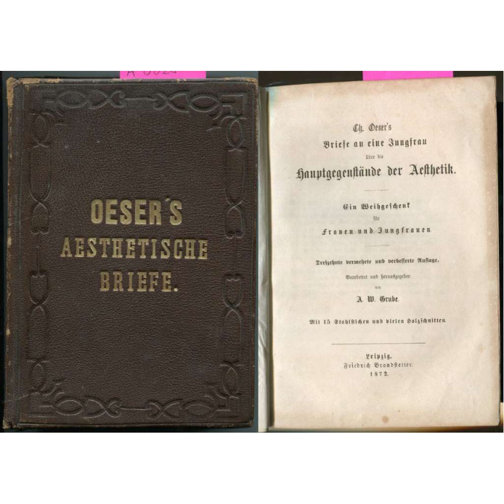 Oeser's Briefe an eine Jungfrau über die Hauptgegenstände der Aesthetik. Ein Weihgeschenk für Frauen und Jungfrauen [estetika, dívčí literatura]