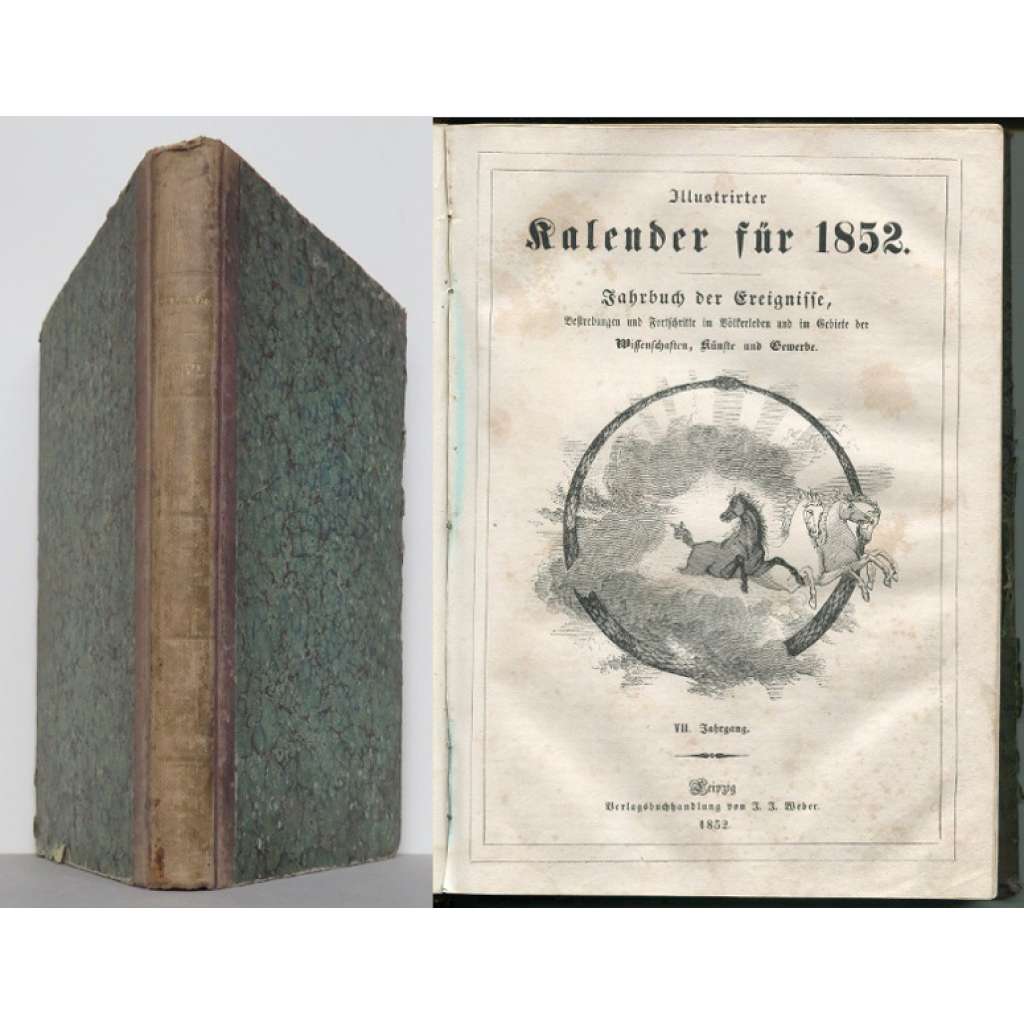 Illustrirter Kalender für 1852 [kalendář, vazba kůže]