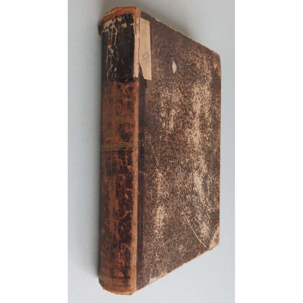 Zeitschrift für bildende Kunst. Mit dem Beiblatt Kunst-Chronik. Siebenter Band 1872 [umění, časopis, 19. století, vazba kůže]