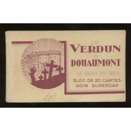 De Verdun á Douamont. Le circuit des forts. Bloc de 20 cartes noir supercap [pohlednice, První světová válka, opevněnní]