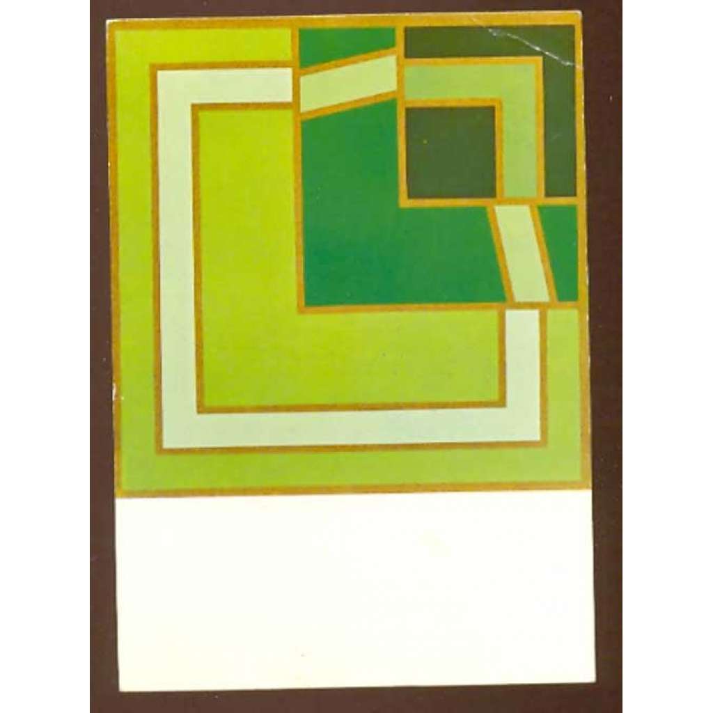 barevná pohlednice od Franze Fedier Pavlu Režnému, Bern 1978 s reprodukcí obrazu "Quadratrahmen"