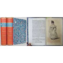 Wiener Zeitschrift für Kunst, Literatur, Theater und Mode. 1830. Erstes-Viertes Quartal [2 svazky, Jänner-Dezember, č. 1-156], móda, staré tisky vazba, kolorované mědiryty]