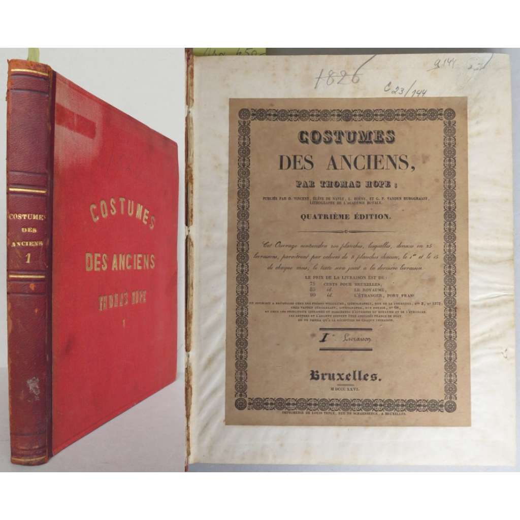 Costumes des Anciens. Quatrième édition [historie oblečení, litografie, staré tisky]