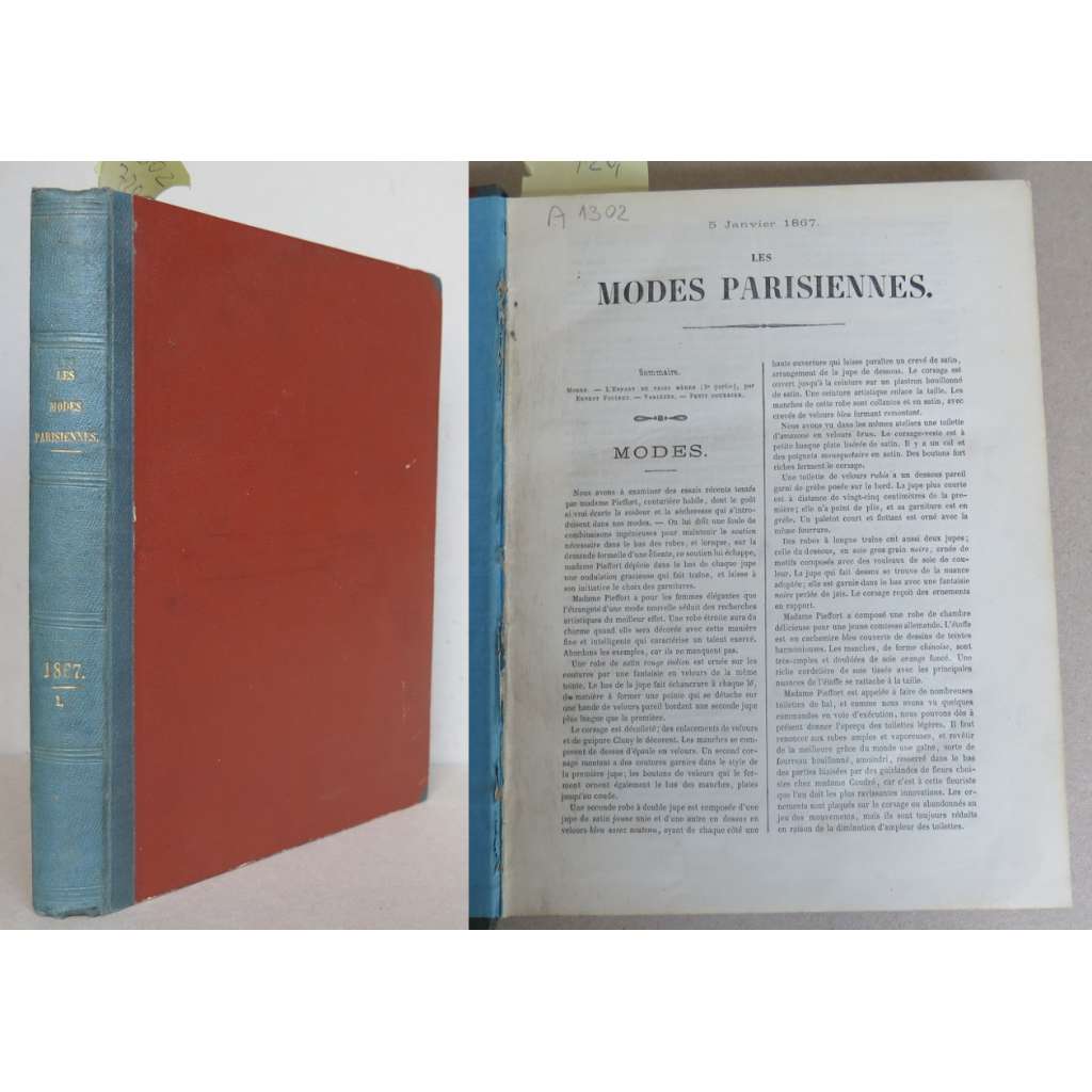 Les Modes Parisiennes Illustrées. Journal de la bonne compagnie; Janvier - Juin 1867 [móda, kolorované litografie, staré tisky]