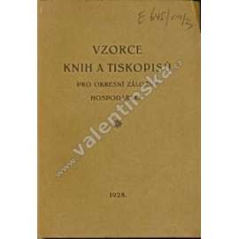 Vzorce knih a tiskopisů pro okresní záložny...