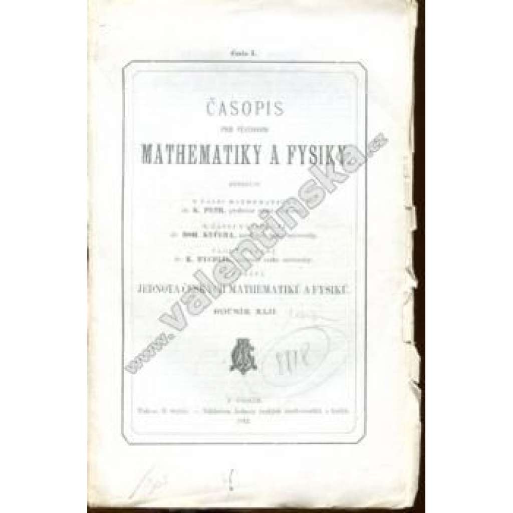 Časopis pro pěstování mathematiky a fysiky, r. 42