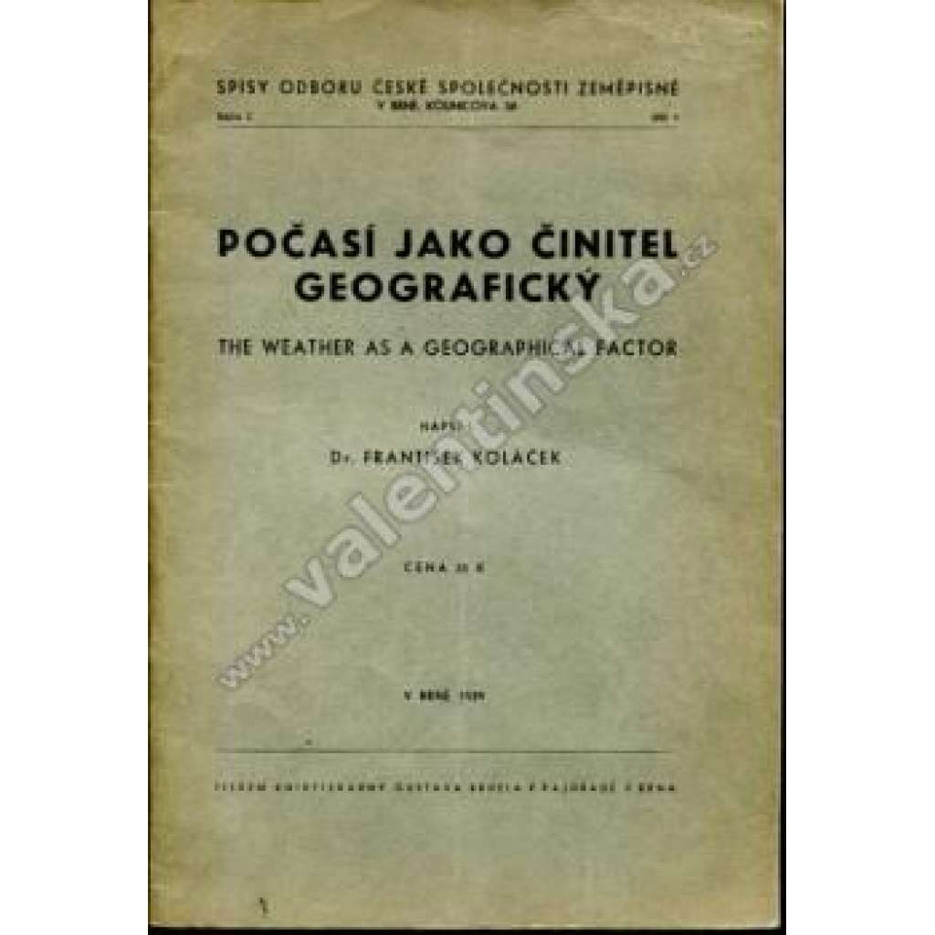 Počasí jako činitel geografický (meteorologie, geografie)