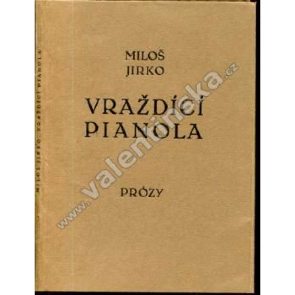 Vraždící pianola (edice: Knihomilská edice Amfora, sv. 6) [povídky, mj. Poslední utkání zápasníka Wehrmanna, Řád lásky, Zbytečný, Polní linie; podpis a věnování Miloš Jirko]