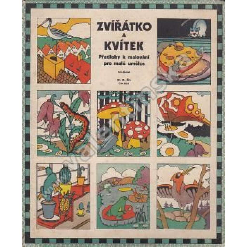 Zvířátko a kvítek. Předlohy k malování pro malé umělce (omalovánky)