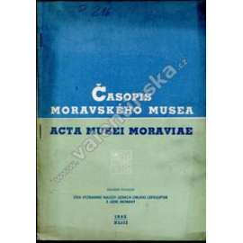 Časopis Moravského musea 1958 (časopis, přírodní vědy, mj. Dva významné nálezy jižních druhů lepidopter z Jižní Moravy)