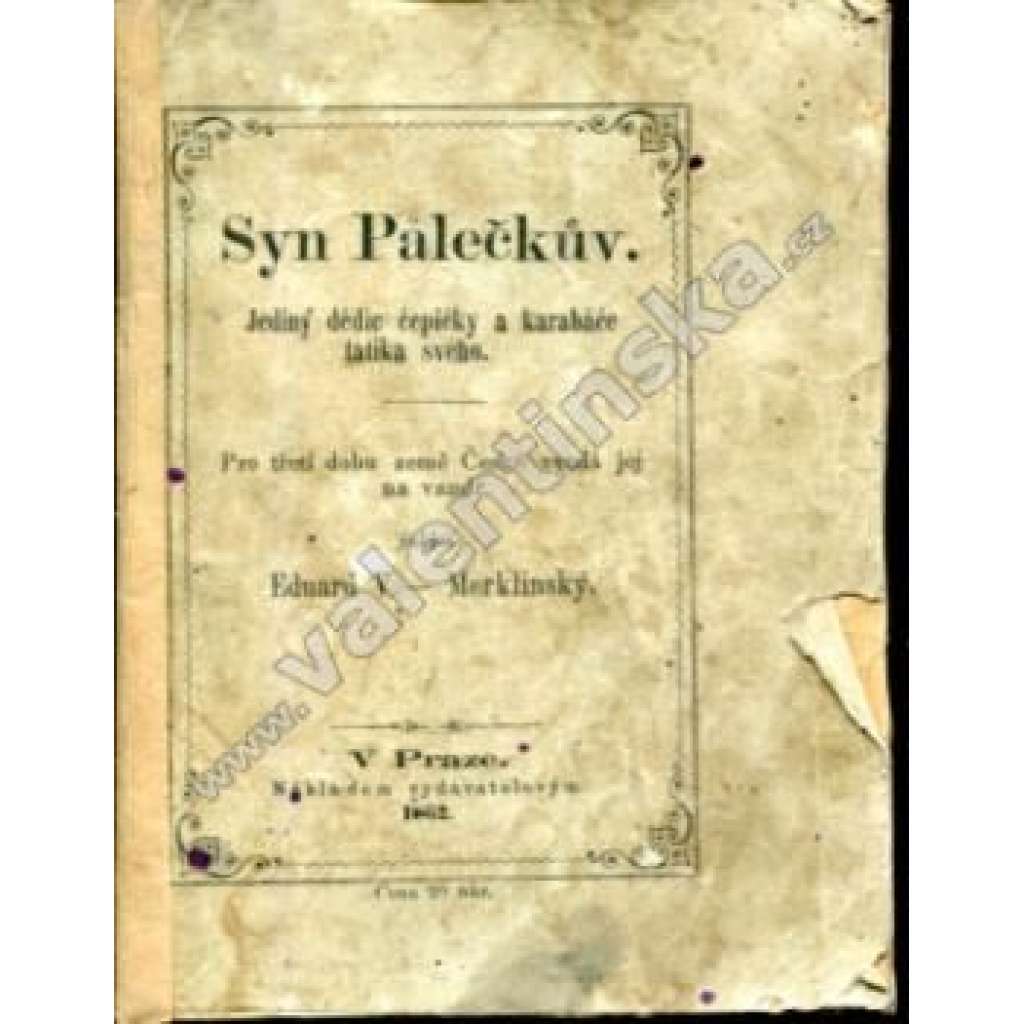 Syn Palečkův. Jediný dědic čepičky a karabáče tatíka svého (beletrie, satira)