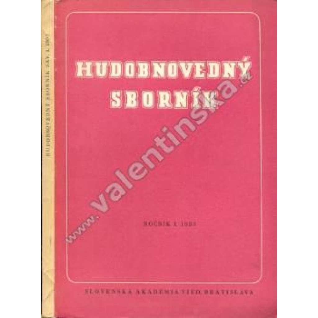 Hudobovedný sborník, ročník I.; 1953