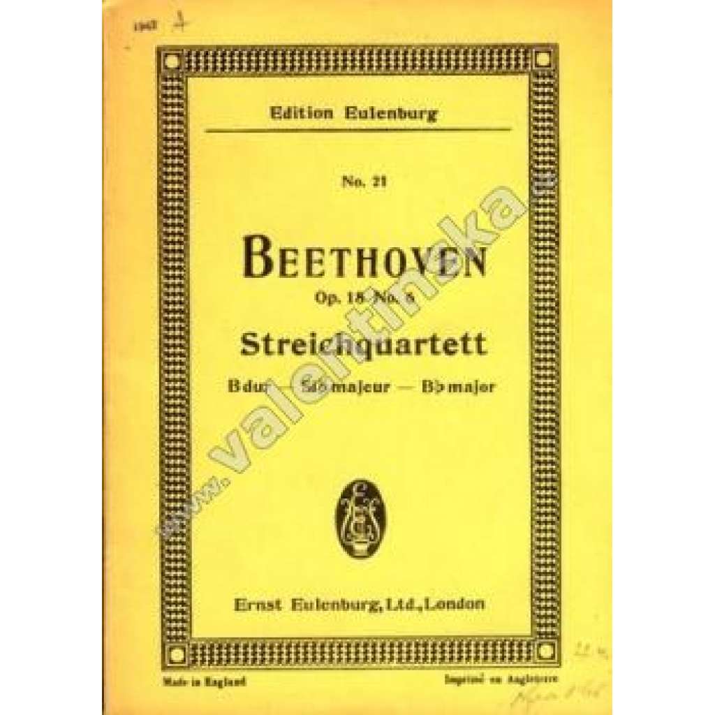 Streichquartett  B dur-Si majeur- B major, No. 21