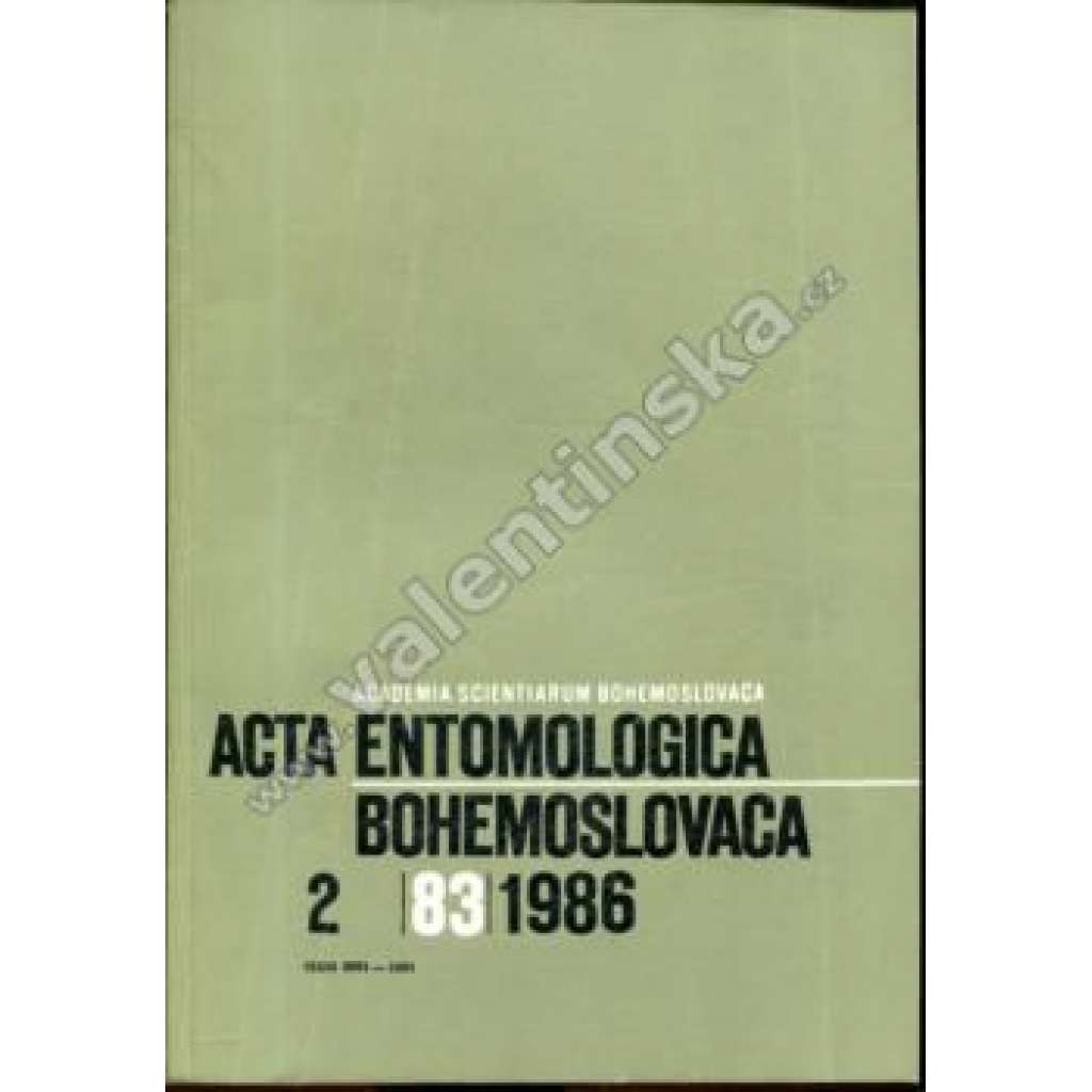 Acta entomologica bohemoslovaca, 2/1986 (časopis, entomologie, příroda, hmyz)