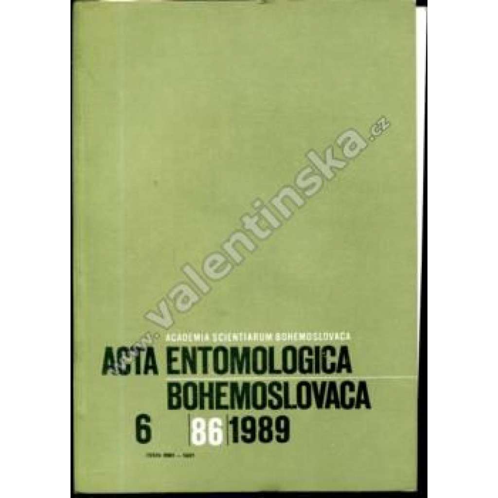Acta entomologica bohemoslovaca, 6/1989