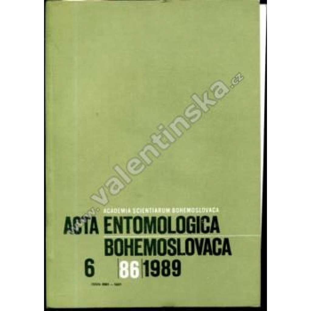 Acta entomologica bohemoslovaca, 6/1989 (časopis, entomologie, příroda, hmyz)