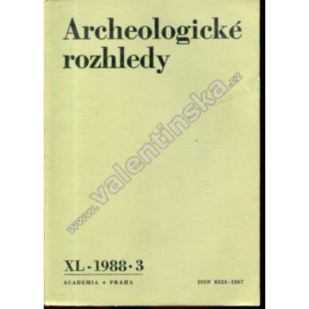 Archeologické rozhledy, XL. (1988), č. 3 (časopis, archeologie, mj. 170 let národního muzea v Praze, Halštatské osídlení v severozápadních Čechách, Hrob skupiny Nyírség-Zatín v Ižkovciach - Třebišov)