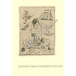 R. L. Stevenson - frontispis(novoročenka 1960, Julie Fučíková, suchá jehla)