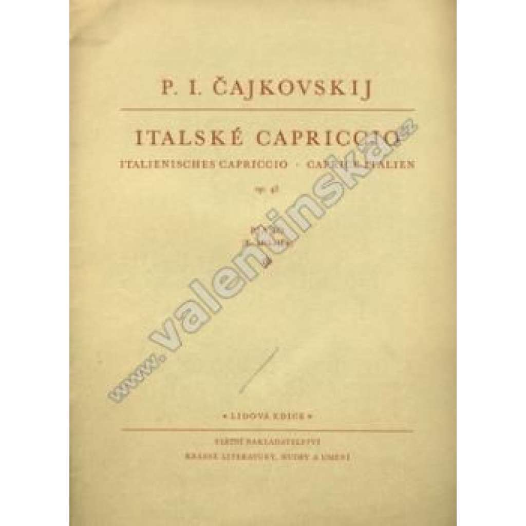 Italské Capriccio. Pro klavír (noty, piano)