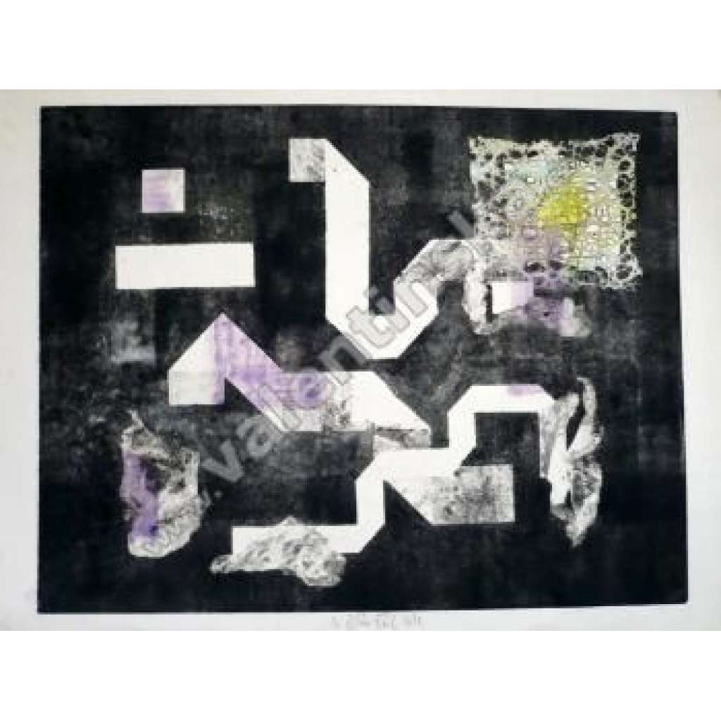 Pouštní hadi, strukturální grafika, Bohumil Čížek (1913 - 1989)