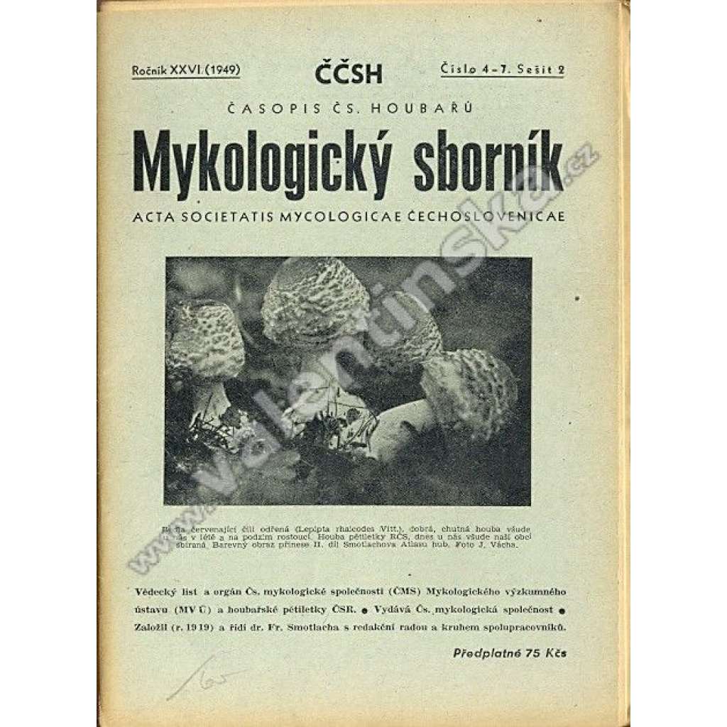 Mykologický sborník, roč. XXVI. (1949), č. 4-7./2