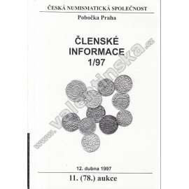 Česká numismatická spol. - Členské informace, 1/97