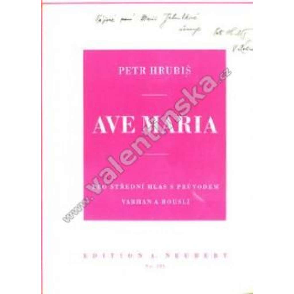Ave Maria - podpis autora