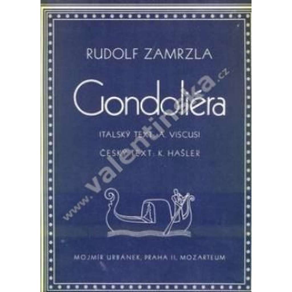 Gondoliéra (noty, piano-klavír, zpěv)