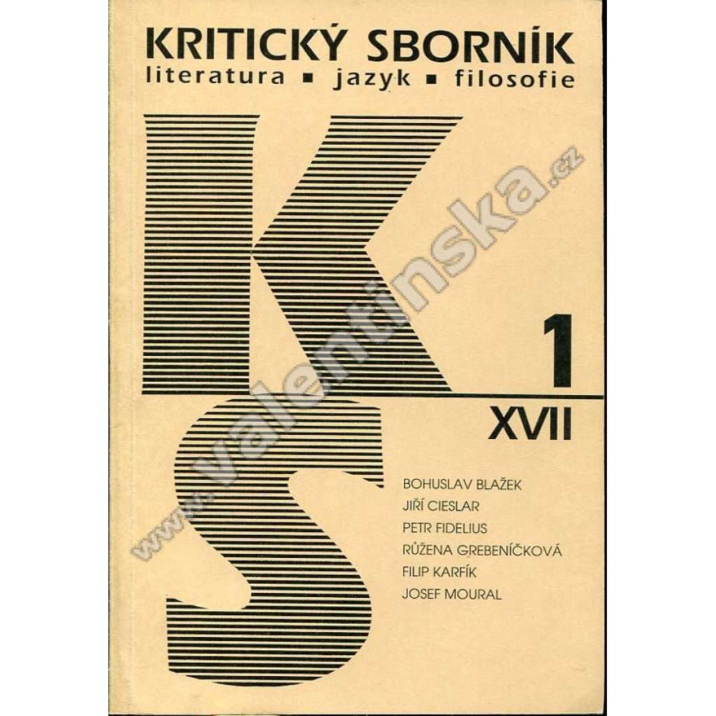 Kritický sborník, 1/XVII. (1997)